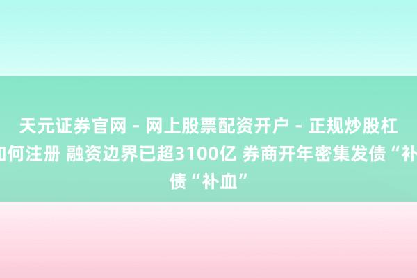 天元证券官网 - 网上股票配资开户 - 正规炒股杠杆如何注册 融资边界已超3100亿 券商开年密集发债“补血”