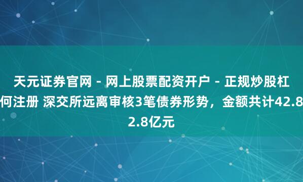 天元证券官网 - 网上股票配资开户 - 正规炒股杠杆如何注册 深交所远离审核3笔债券形势，金额共计42.8亿元