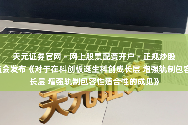 天元证券官网 - 网上股票配资开户 - 正规炒股杠杆如何注册 证监会发布《对于在科创板诞生科创成长层 增强轨制包容性适合性的成见》