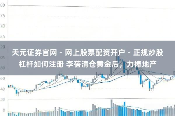 天元证券官网 - 网上股票配资开户 - 正规炒股杠杆如何注册 李蓓清仓黄金后，力捧地产