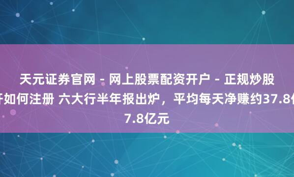 天元证券官网 - 网上股票配资开户 - 正规炒股杠杆如何注册 六大行半年报出炉，平均每天净赚约37.8亿元