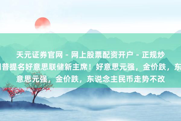 天元证券官网 - 网上股票配资开户 - 正规炒股杠杆如何注册 特朗普提名好意思联储新主席！好意思元强，金价跌，东说念主民币走势不改