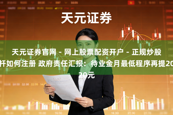 天元证券官网 - 网上股票配资开户 - 正规炒股杠杆如何注册 政府责任汇报：待业金月最低程序再提20元